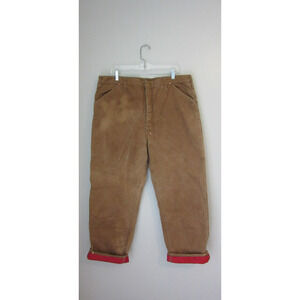 CARTHARTT Men's Brown Red Quilted Warm 39x31 Cotton Canvas USA Union Made Pants